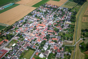 Aerial view of District Ibersheim in Worms in the state Rhineland-Palatinate, Germany