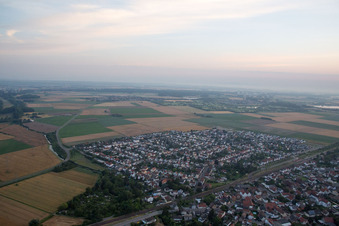 Oblique view of District Hofheim in Lampertheim in the state Hesse, Germany