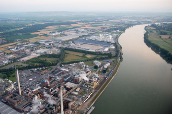 Oblique view of Synthomer Germany in Worms in the state Rhineland-Palatinate, Germany