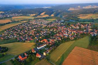 Village view from the northeast in Kerzenheim in the state Rhineland-Palatinate, Germany
