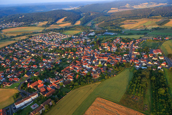 View of the town from the northeast in Kerzenheim in the state Rhineland-Palatinate, Germany