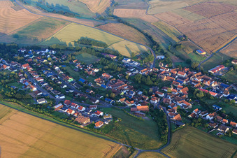 Aerial photograpy of Village view from the northeast in Breunigweiler in the state Rhineland-Palatinate, Germany