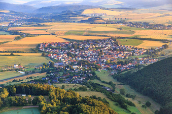 Village view from the southeast in Münchweiler an der Alsenz in the state Rhineland-Palatinate, Germany