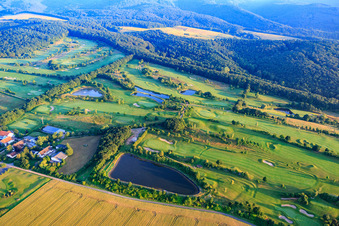 Bird's eye view of Golf course of the Golfclub am Donnersberg eV in Imsbach in the state Rhineland-Palatinate, Germany