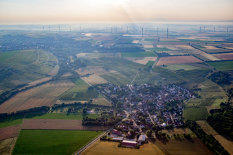 Aerial view of District Rommersheim in Wörrstadt in the state Rhineland-Palatinate, Germany