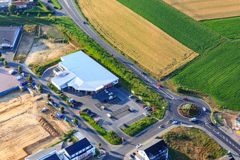 Marie Curie Ring with REWE Sven Schwarz in the district Nieder-Saulheim in Saulheim in the state Rhineland-Palatinate, Germany