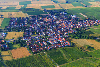 Aerial view of Village view from the north in Udenheim in the state Rhineland-Palatinate, Germany