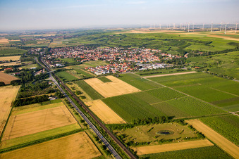 Aerial view of Guntersblum in the state Rhineland-Palatinate, Germany