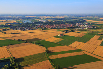 View from the north in Gimbsheim in the state Rhineland-Palatinate, Germany