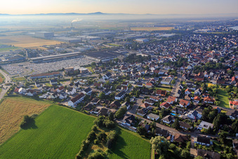 Stockstädter Straße in front of the in Biebesheim am Rhein in the state Hesse, Germany