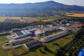 Aerial photograpy of Intersnack Deutschland SE Alsbach plant in the district Sandwiese in Alsbach-Hähnlein in the state Hesse, Germany