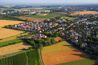 Aerial view of Volunteer Fire Department Alsbach (Municipality Alsbach-Hähnlein) in the district Alsbach in Alsbach-Hähnlein in the state Hesse, Germany
