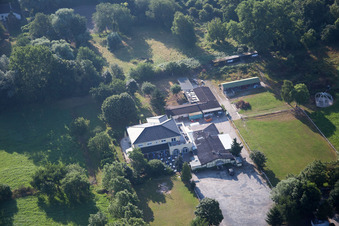Drone image of District Auerbach in Bensheim in the state Hesse, Germany