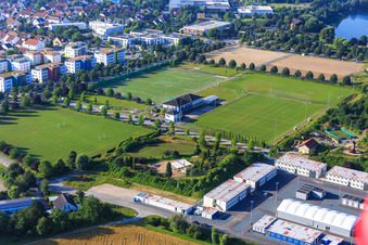To the sports park with SSG Bensheim Hockey and FC Italia Bensheim eV in Bensheim in the state Hesse, Germany