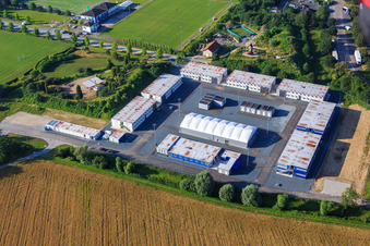 Container village for refugees and asylum seekers in Bensheim in the state Hesse, Germany