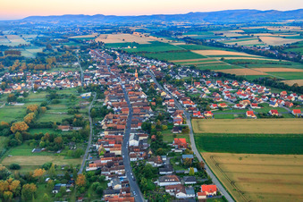 Main road from the east in the morning in the district Schaidt in Wörth am Rhein in the state Rhineland-Palatinate, Germany