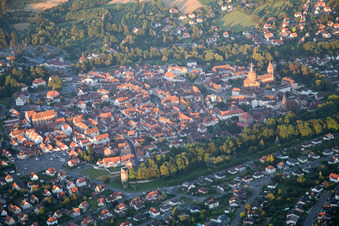 Aerial view of From the northeast in Wissembourg in the state Bas-Rhin, France