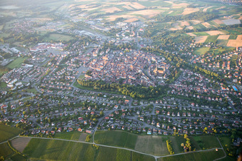 From the northeast in Wissembourg in the state Bas-Rhin, France from above