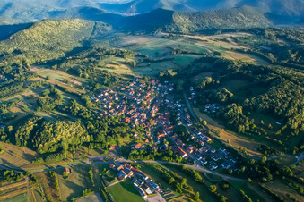 Aerial view of Völkersweiler in the state Rhineland-Palatinate, Germany
