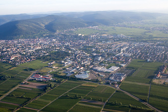 Aerial photograpy of Neustadt an der Weinstraße in the state Rhineland-Palatinate, Germany
