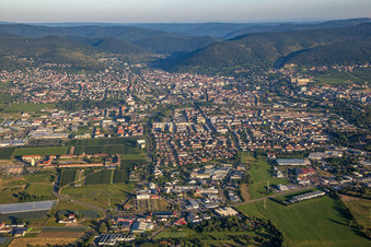 Bird's eye view of Neustadt an der Weinstraße in the state Rhineland-Palatinate, Germany
