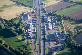 Motorway service area on the edge of the course of BAB highway 61 in Dannstadt-Schauernheim in the state Rhineland-Palatinate