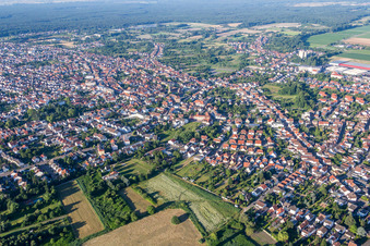 City area with outside districts and inner city area in Schifferstadt in the state Rhineland-Palatinate, Germany