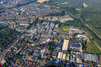 Draisstraße industrial area with MANN+HUMMEL, IGATEC GmbH, Feuer-Vogel GmbH & Co KG and Neptune Energy in Speyer in the state Rhineland-Palatinate, Germany