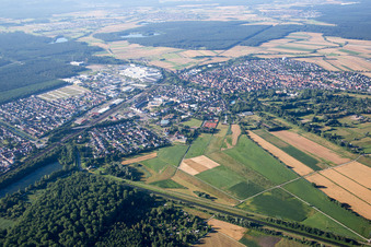 Drone recording of District Graben in Graben-Neudorf in the state Baden-Wuerttemberg, Germany