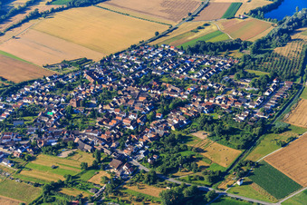 View of the town from the northwest in the district Staffort in Stutensee in the state Baden-Wuerttemberg, Germany
