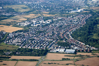 District Neureut in Karlsruhe in the state Baden-Wuerttemberg, Germany out of the air