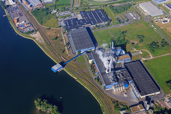 Am Oberwald industrial estate with Palm GmbH & Co. KG paper factory | Plant Wörth am Rhein in Wörth am Rhein in the state Rhineland-Palatinate, Germany