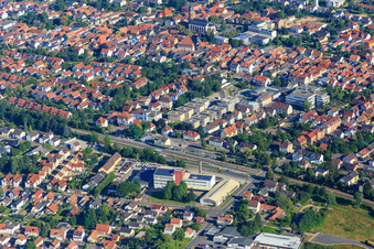 Aerial view of New development area in the city center in Kandel in the state Rhineland-Palatinate, Germany