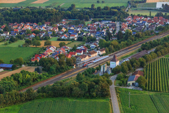Regional train at station Winden(Pfalz) in the morning in Winden in the state Rhineland-Palatinate, Germany