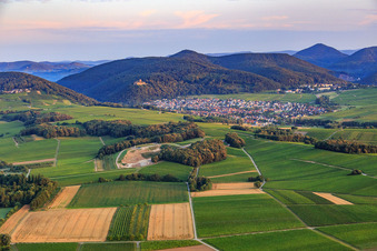 View of the town from the east in Klingenmünster in the state Rhineland-Palatinate, Germany