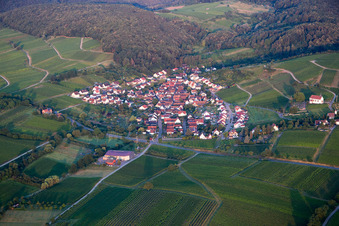 District Gleishorbach in Gleiszellen-Gleishorbach in the state Rhineland-Palatinate, Germany seen from above
