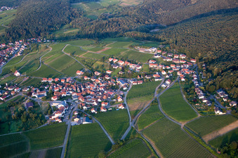 District Gleiszellen in Gleiszellen-Gleishorbach in the state Rhineland-Palatinate, Germany seen from above