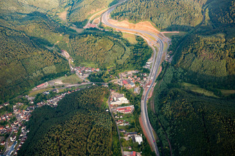 Aerial view of District Kaltenbach in Hinterweidenthal in the state Rhineland-Palatinate, Germany