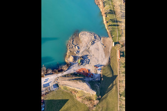 Quarry lake in the district Schlegldorf in Lenggries in the state Bavaria, Germany