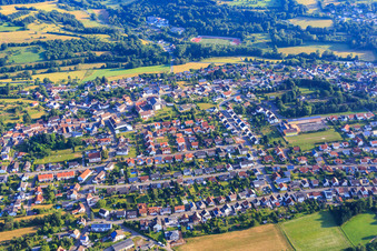 Overview of the town from the south in the district Kübelberg in Schönenberg-Kübelberg in the state Rhineland-Palatinate, Germany