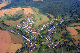 Village view in the Klingbachtal from the north in the district Schmittweiler in Schönenberg-Kübelberg in the state Rhineland-Palatinate, Germany