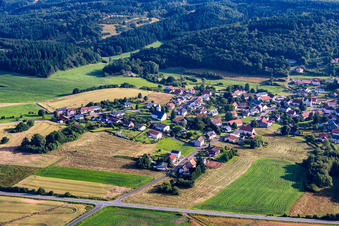 Agricultural fields and farmland in the district Reitscheid in Freisen in the state Saarland, Germany
