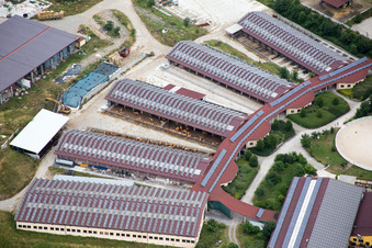 Aerial photograpy of Building of stables Der Pferdestall - Saloon Hobstaetterhof in Einoellen in the state Rhineland-Palatinate
