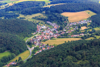 Village view from the north in Gehrweiler in the state Rhineland-Palatinate, Germany