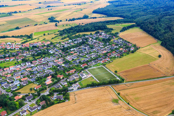 Am Rauhen Weg with sports field of General Sports Club 1910 in Winnweiler in the state Rhineland-Palatinate, Germany