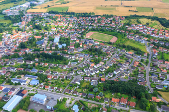 Aerial view of View of the town from the north in Winnweiler in the state Rhineland-Palatinate, Germany
