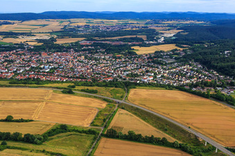 City view from the north in Eisenberg in the state Rhineland-Palatinate, Germany