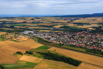 City view from the north in Eisenberg in the state Rhineland-Palatinate, Germany out of the air