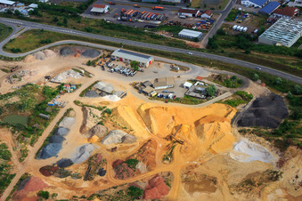 Opencast mine of Sandwerk Klausing GmbH in Kerzenheim in the state Rhineland-Palatinate, Germany