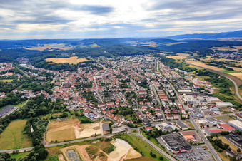 City view from the east in Eisenberg in the state Rhineland-Palatinate, Germany